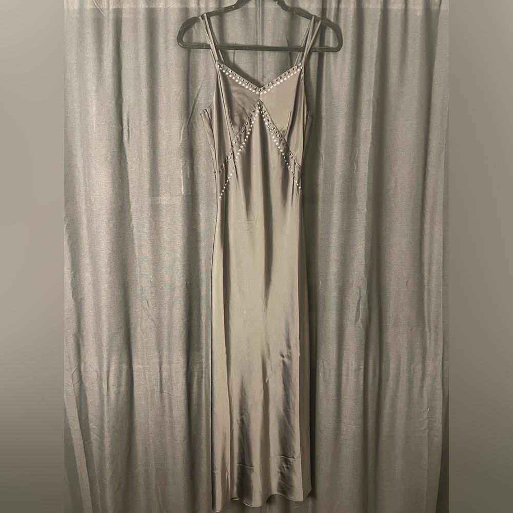 NWT Steve Madden Black Maxi Dress with Beaded Details